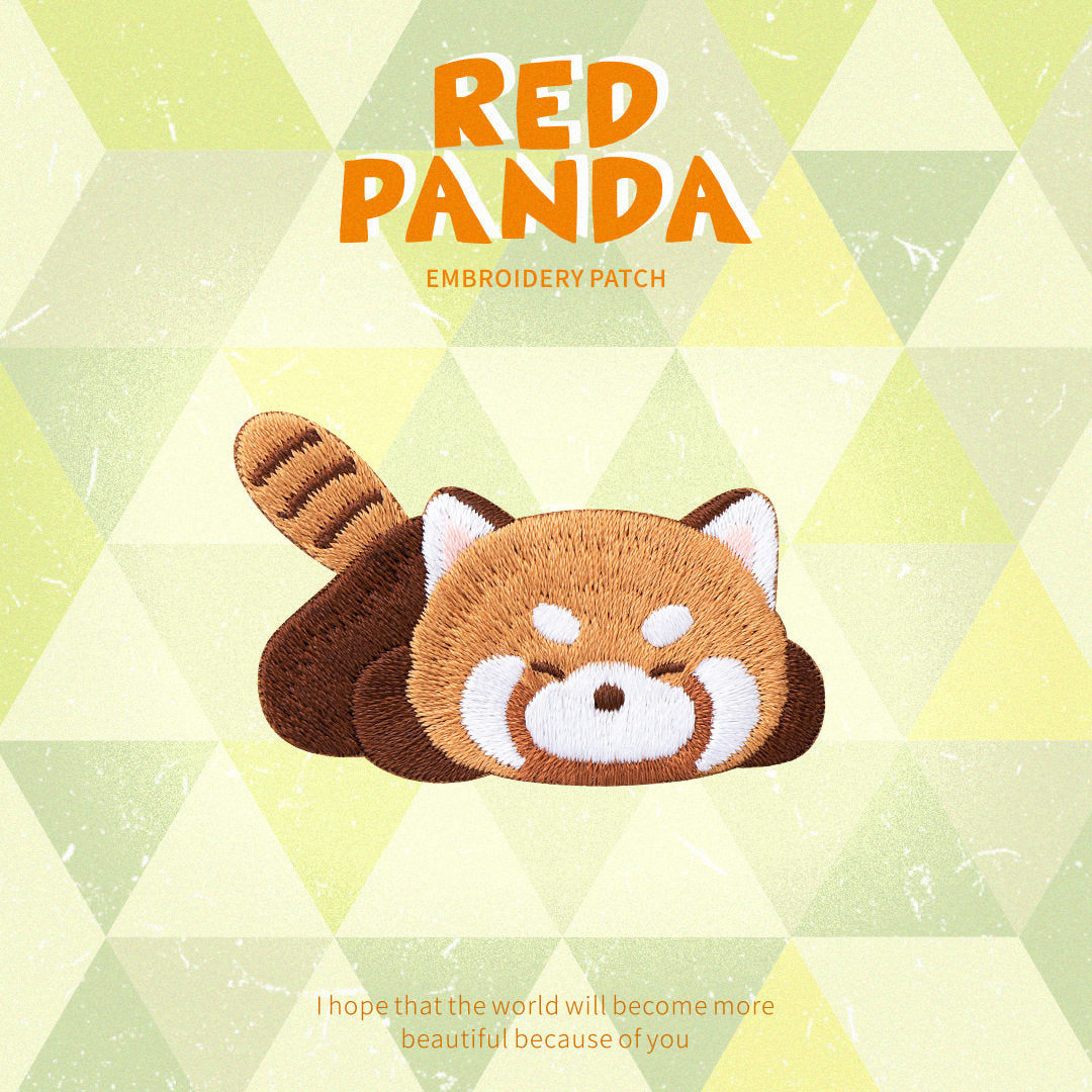 Adorable Red Panda Embroidery Patch