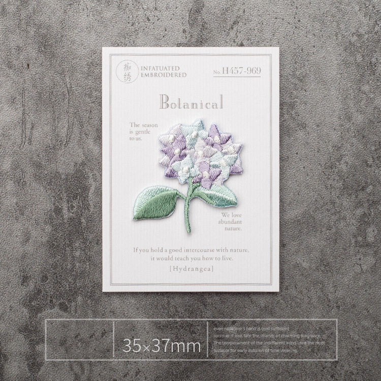 Fragrant Botanical Flower Embroidery Patch