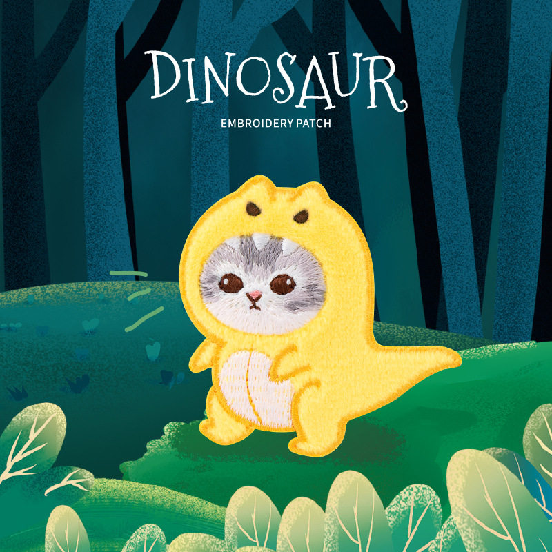 Cute Plush Unicorn & Dinosaur Embroidered Patches