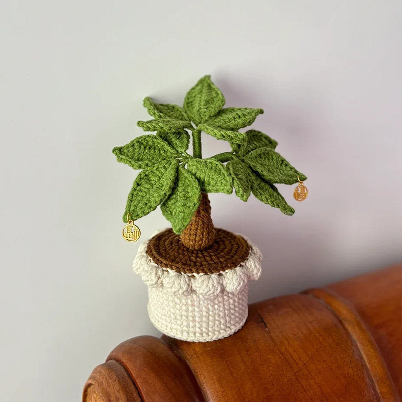 DIY Crochet Kit,Potted "Money Tree" — Handmade Yarn Craft & New Year's Gift