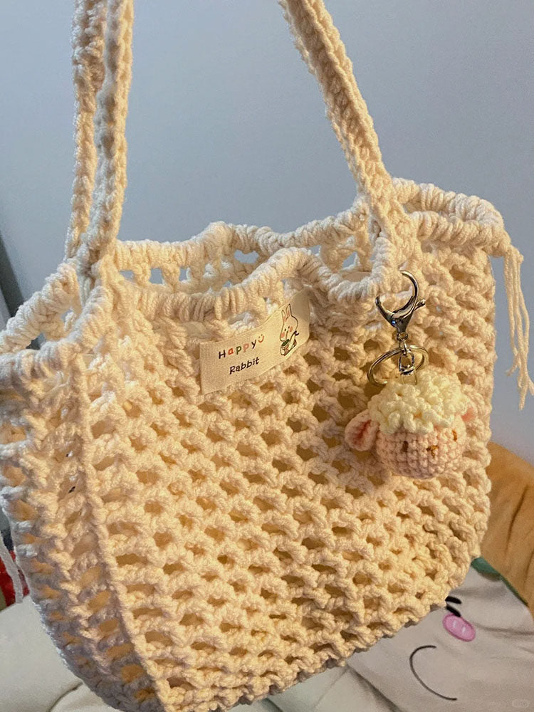 Star & Pompompurin Camellia Hand-Crocheted Bag — DIY Kit (Crochet Materials Pack) — Handmade Gift