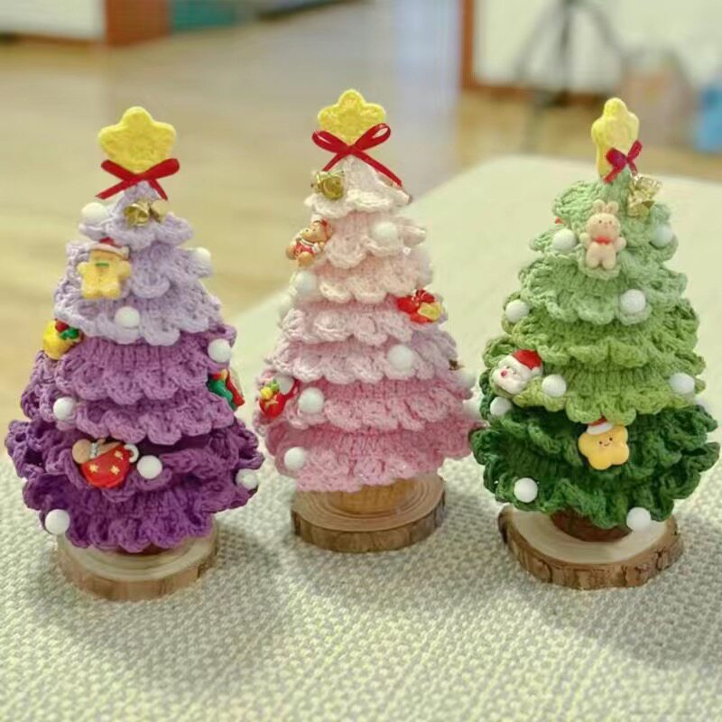 Christmas handmade diy knitting material package wool crochet Christmas tree gift for family, friends and children