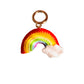 Colorful rainbow keychain with a cloud on a light background, featuring the brand 'Mingming manual'.