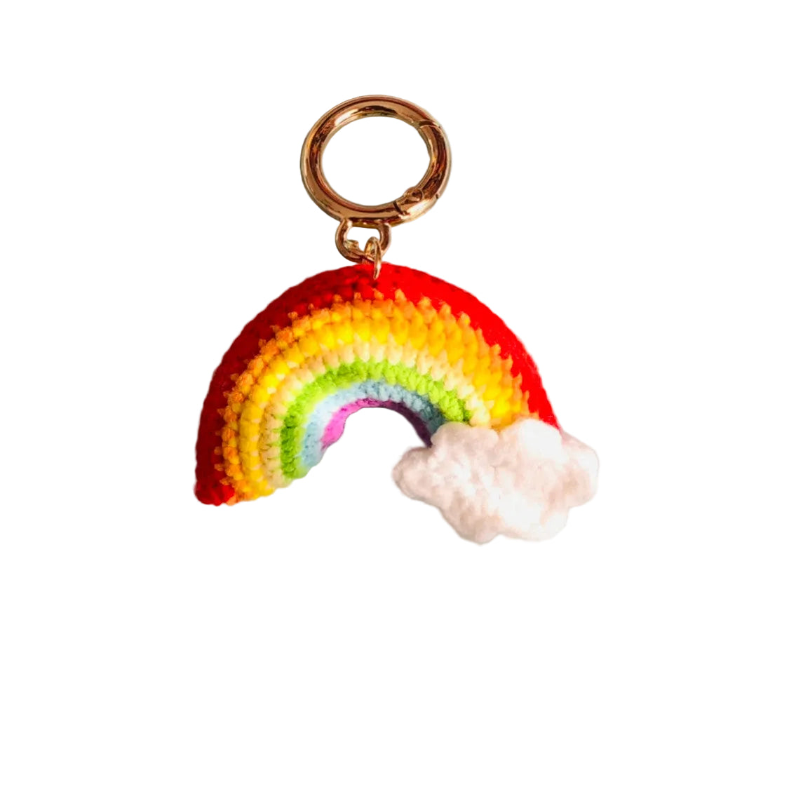 Colorful rainbow keychain with a cloud on a light background, featuring the brand 'Mingming manual'.
