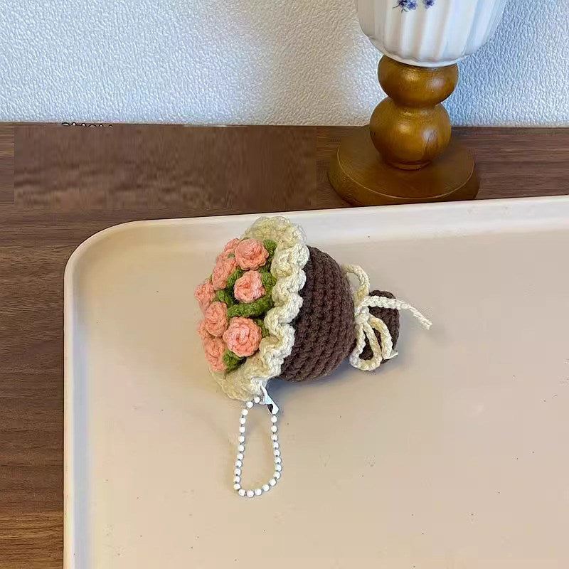 various colorful crocheted ice cream cones