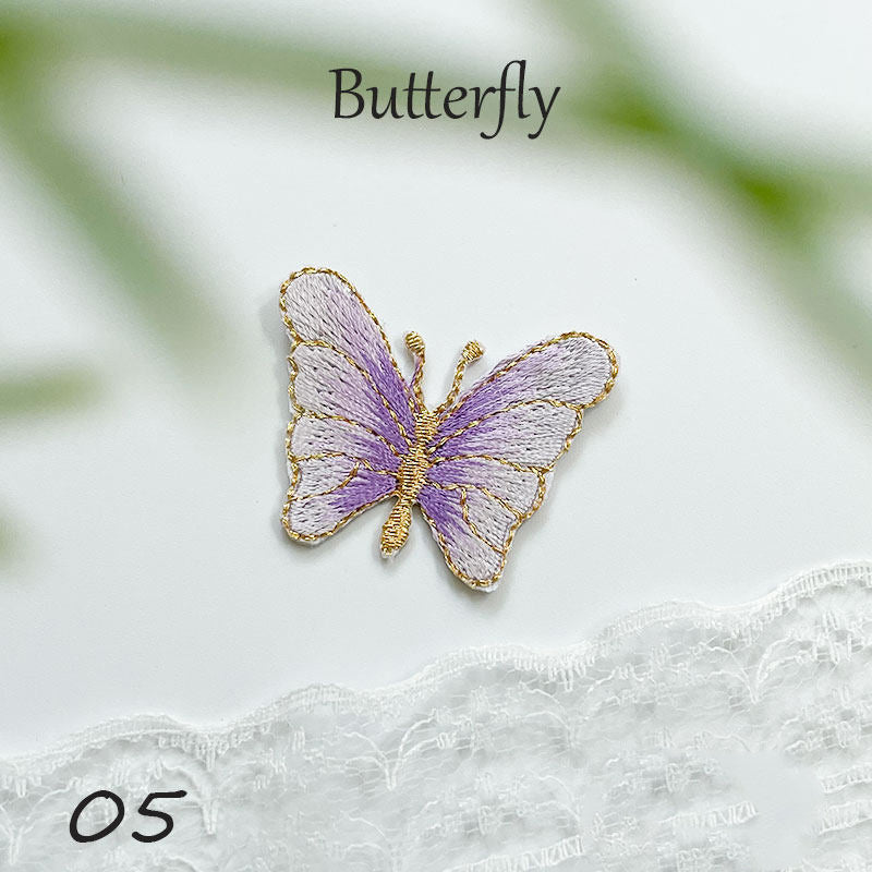 Gold-Edged Butterfly Embroidery Patch