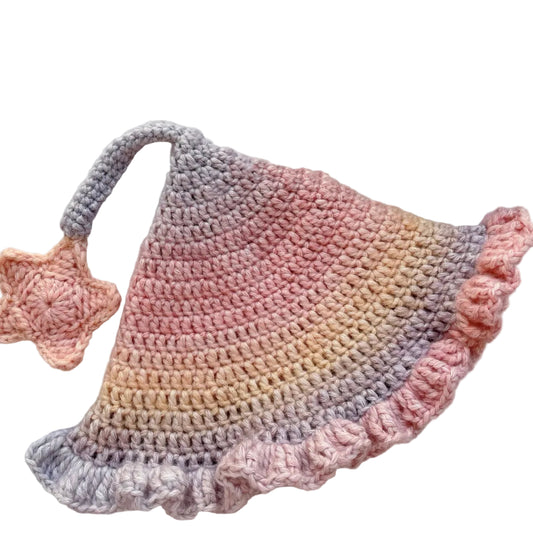 Snowflake Hand-knitted 8-strand variegated yarn DIY handmade elf hat crochet autumn and winter hand-knitted scarf