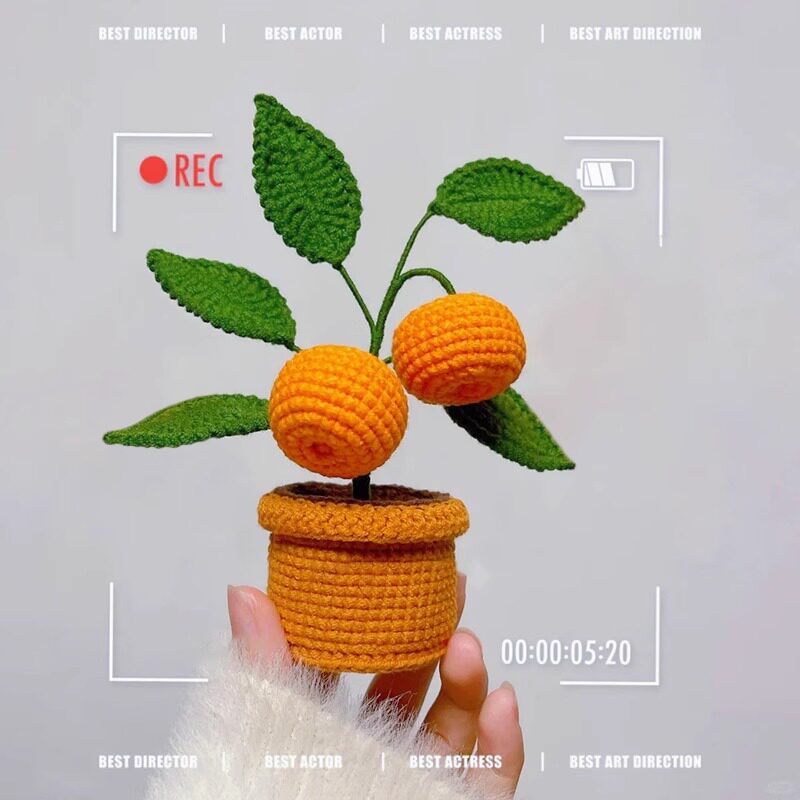 DIY Crochet Kit,Potted "Money Tree" — Handmade Yarn Craft & New Year's Gift