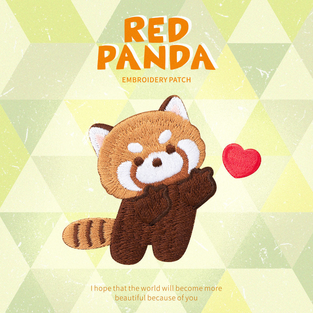 Adorable Red Panda Embroidery Patch