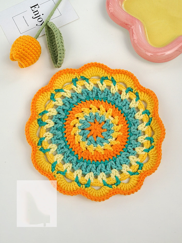 DIY Mandala Insulated Coaster Crochet Kit for Beginners - Finished Placemat