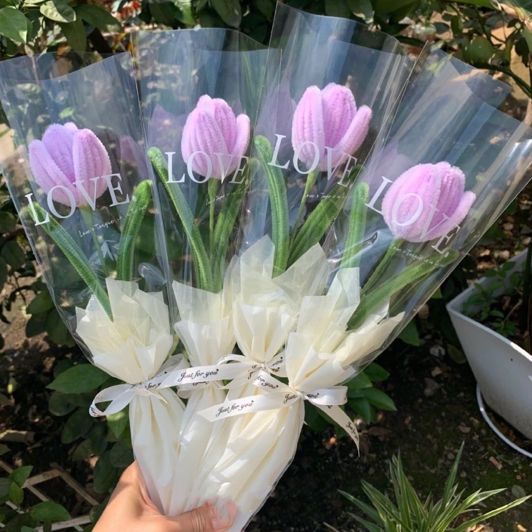 Tulip Bouquet DIY Material Kit - Handmade Woven Finished Product - Mother's Day/Valentine's Day Gift
