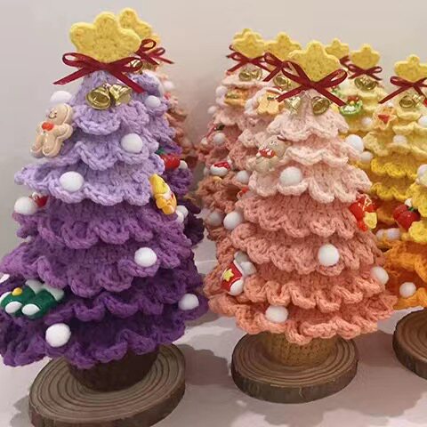 Christmas handmade diy knitting material package wool crochet Christmas tree gift for family, friends and children
