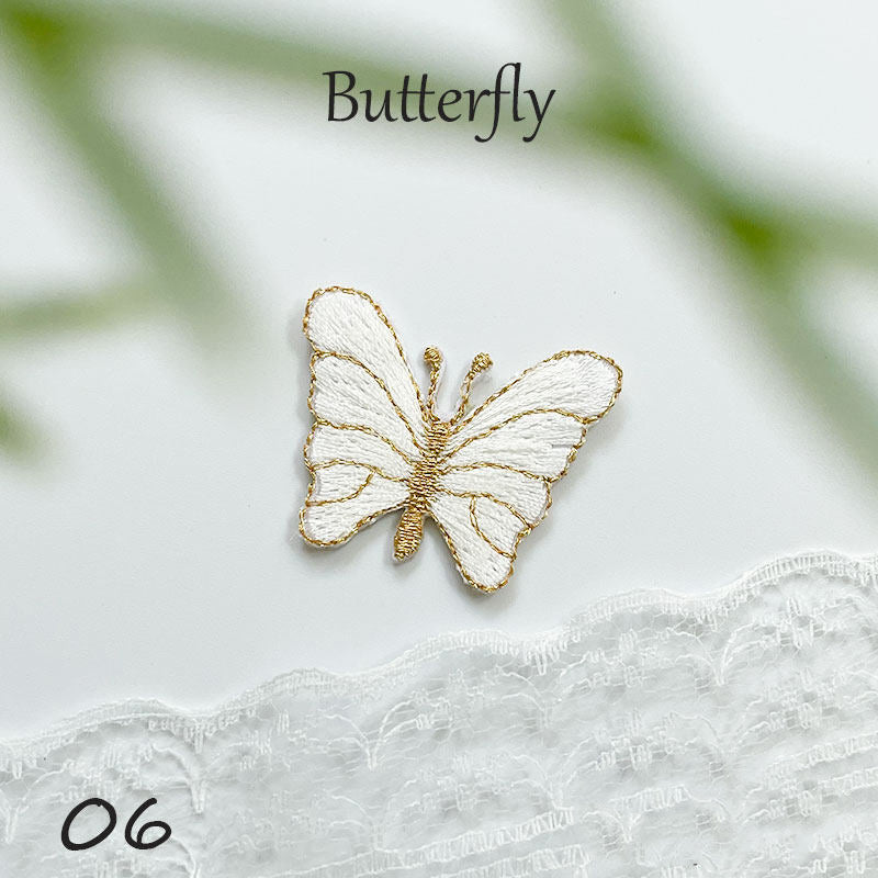 Gold-Edged Butterfly Embroidery Patch