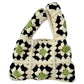 Camellia hand-knitted shoulder handbag diy material bag wool crochet granny bag gift homemade
