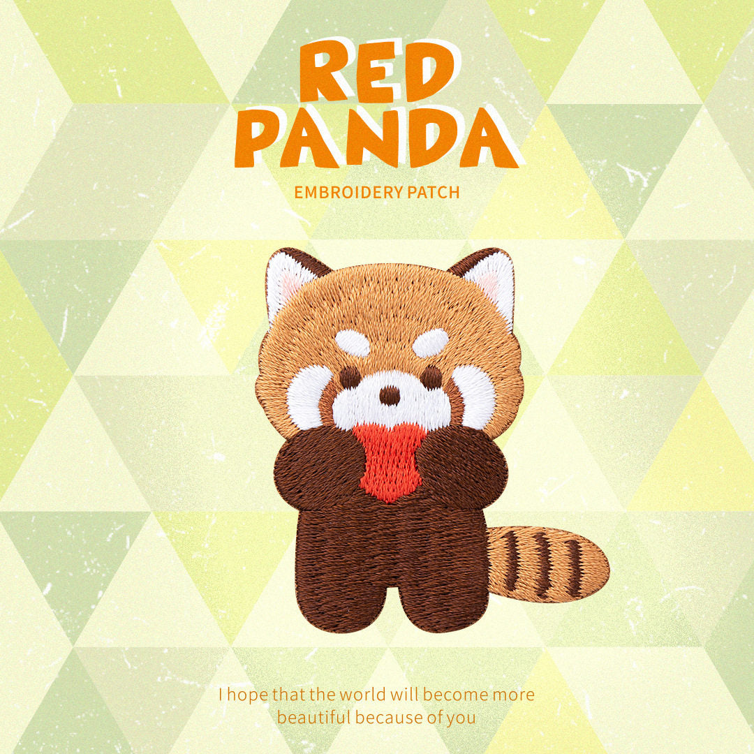 Adorable Red Panda Embroidery Patch