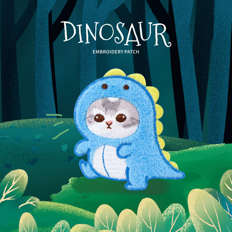 Cute Plush Unicorn & Dinosaur Embroidered Patches