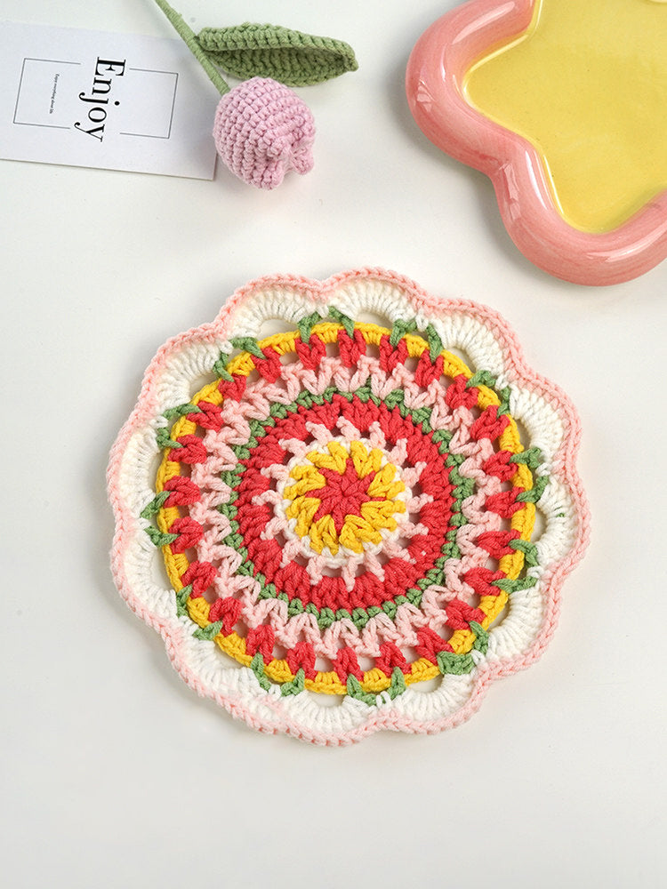 DIY Mandala Insulated Coaster Crochet Kit for Beginners - Finished Placemat