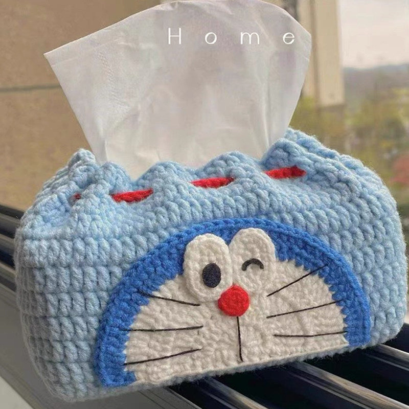 Puff Flower Strawberry Lily of the Valley Tissue Box Knitting DIY Material Kit Yarn Crochet Hook Tissue Box