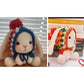 Cute handmade knitted lop-eared rabbit doll, granny check DIY kit, homemade yarn car decoration gift