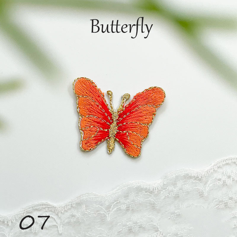 Gold-Edged Butterfly Embroidery Patch