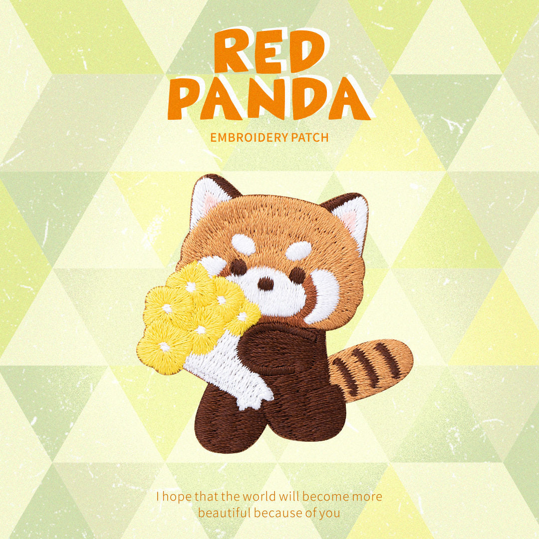 Adorable Red Panda Embroidery Patch