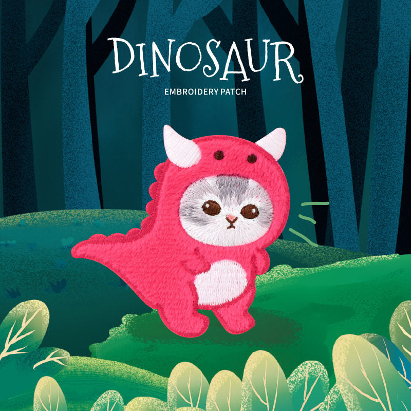 Cute Plush Unicorn & Dinosaur Embroidered Patches