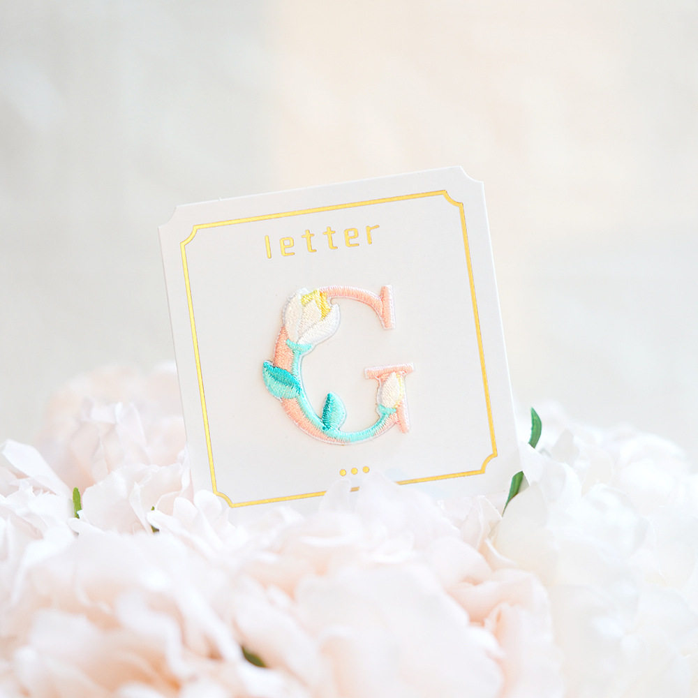 Exquisite Floral English Letter Embroidery Patches