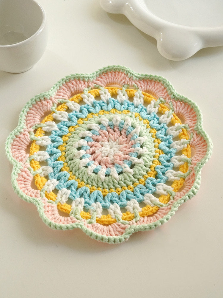 DIY Mandala Insulated Coaster Crochet Kit for Beginners - Finished Placemat