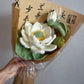Lotus Flower DIY Woven Bouquet Knitting Kit with Crochet Hooks - Good Luck Preserved Flower Ornament Gift