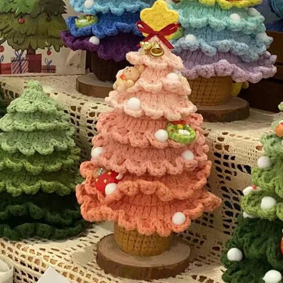 Christmas handmade diy knitting material package wool crochet Christmas tree gift for family, friends and children