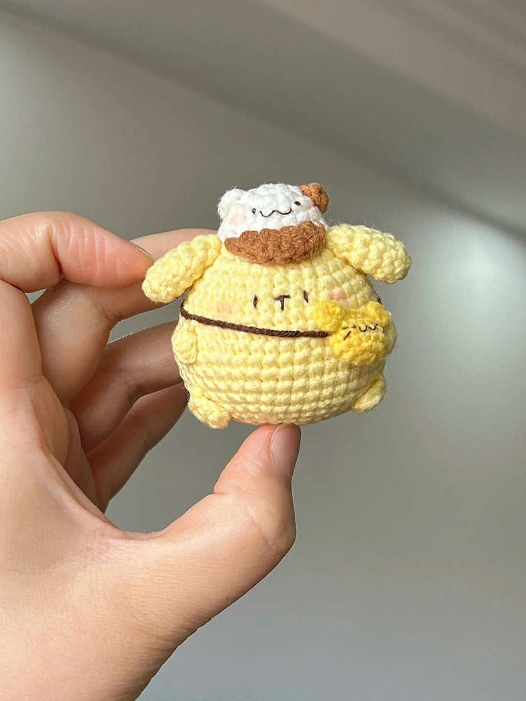 Cute doll keychain yarn handmade knitting DIY material kit crochet handmade gift