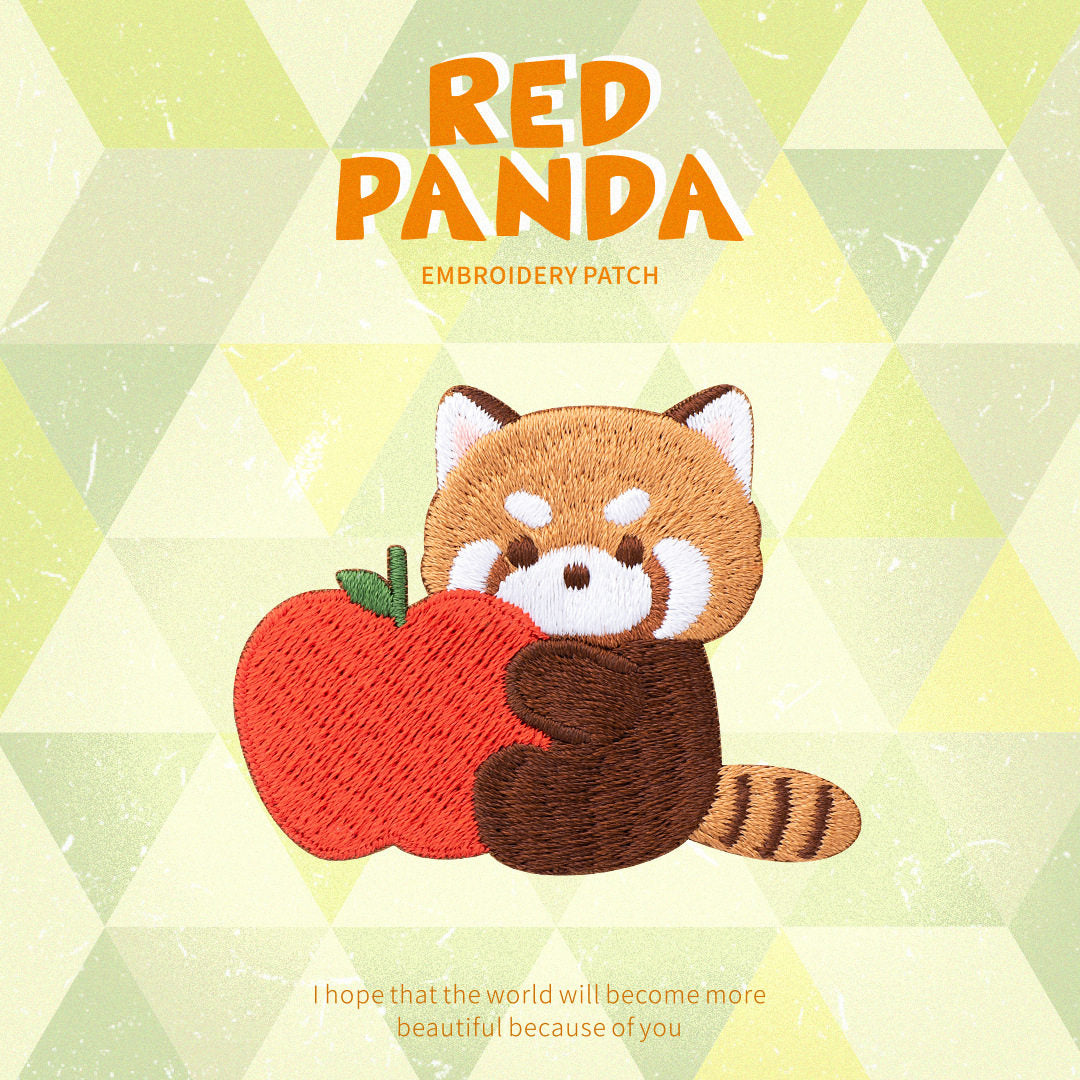 Adorable Red Panda Embroidery Patch