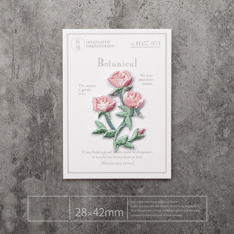 Fragrant Botanical Flower Embroidery Patch