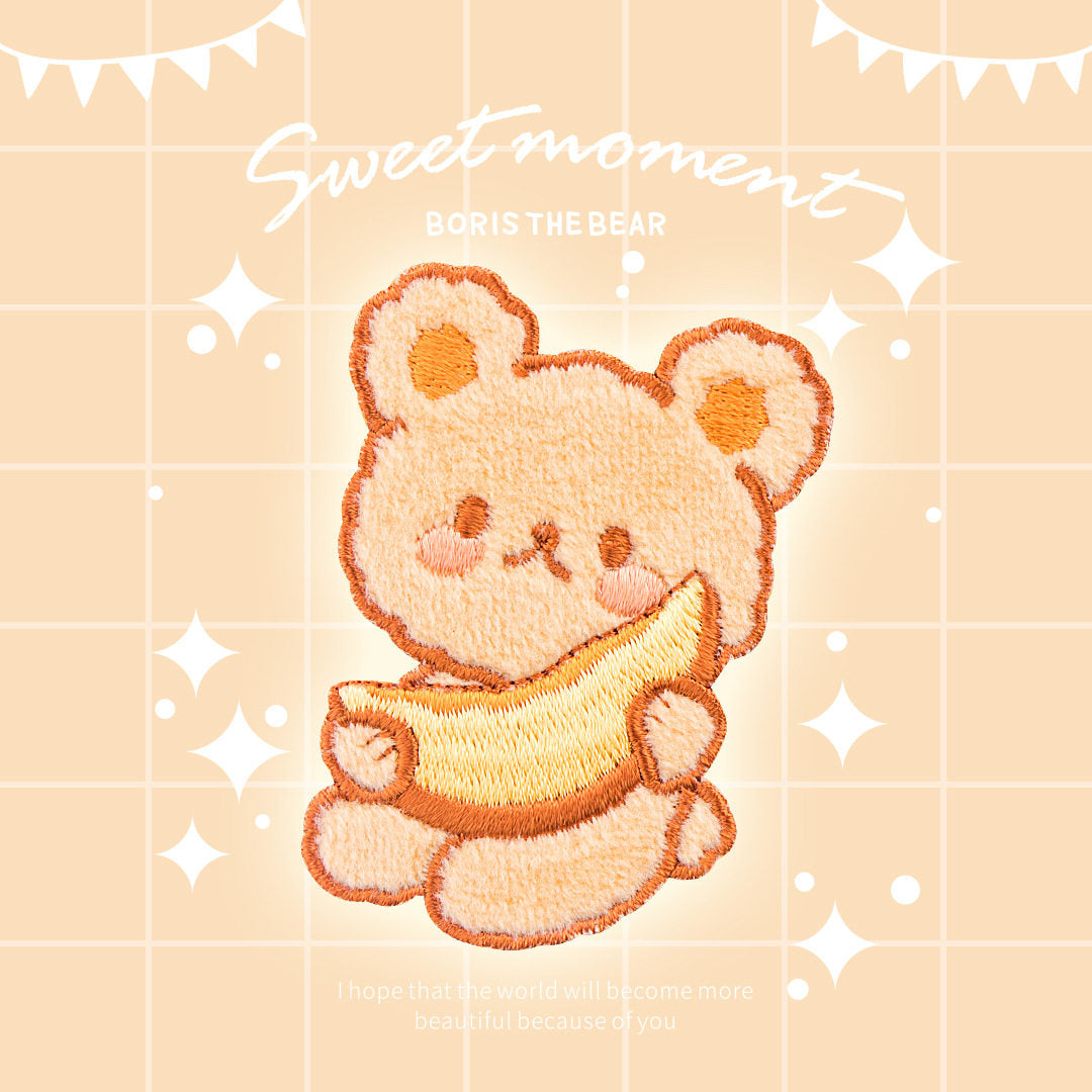 Plush Bear Scarf Embroidery Patch