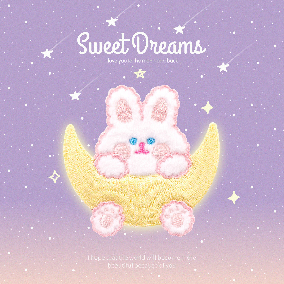 Soft and Cute Rabbit Embroidery Patch