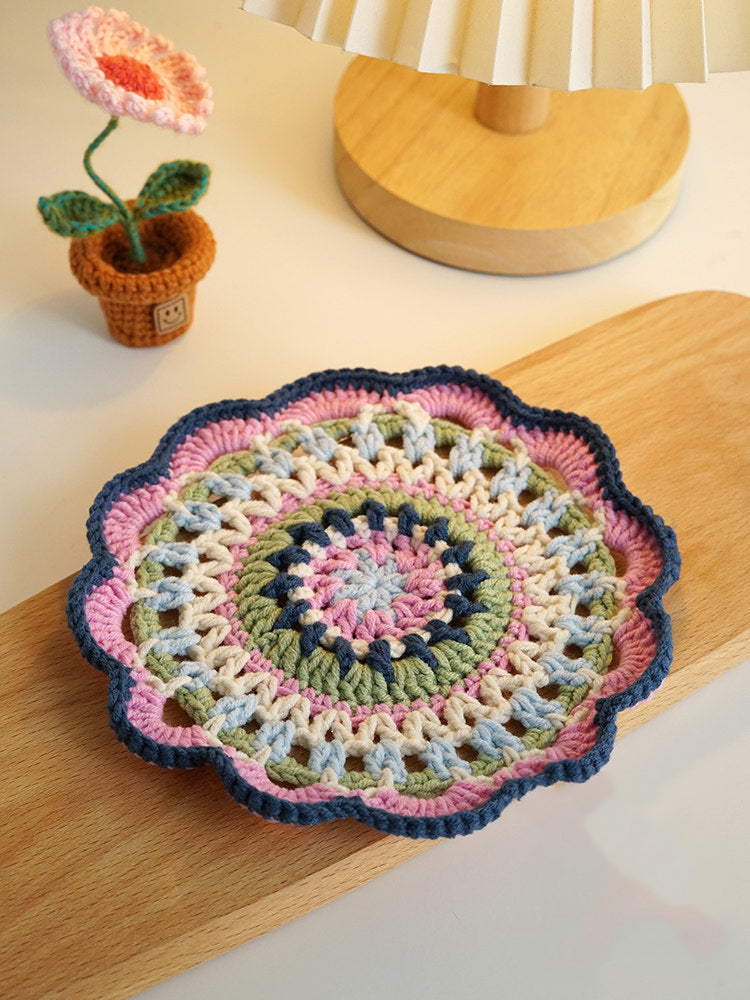DIY Mandala Insulated Coaster Crochet Kit for Beginners - Finished Placemat