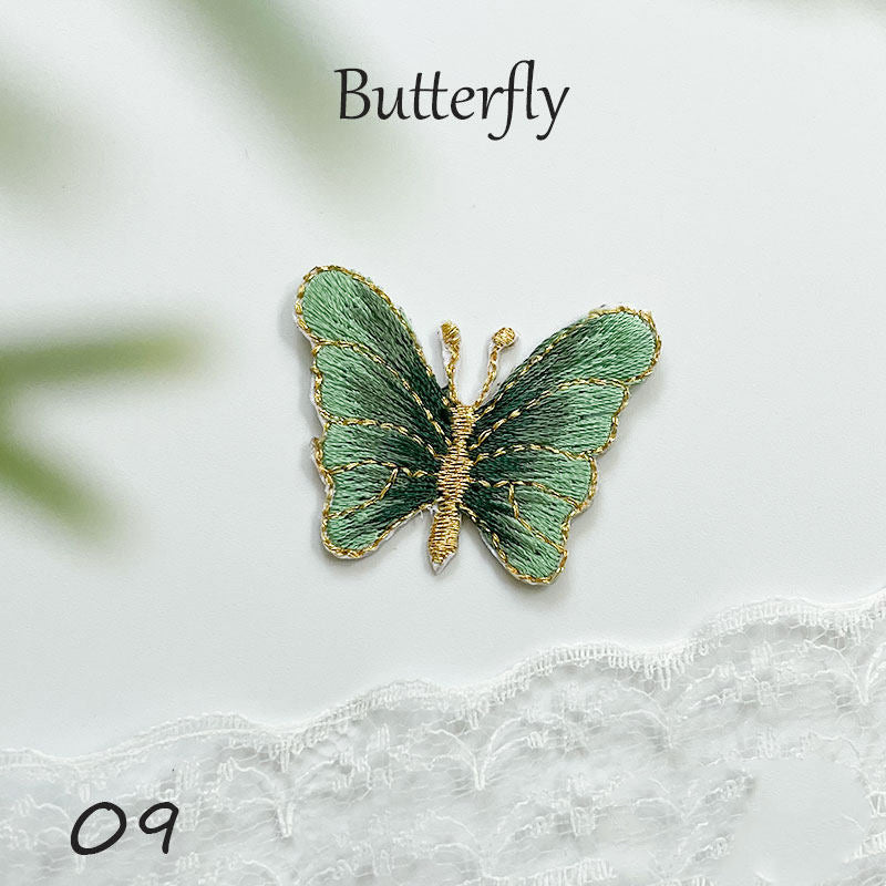 Gold-Edged Butterfly Embroidery Patch