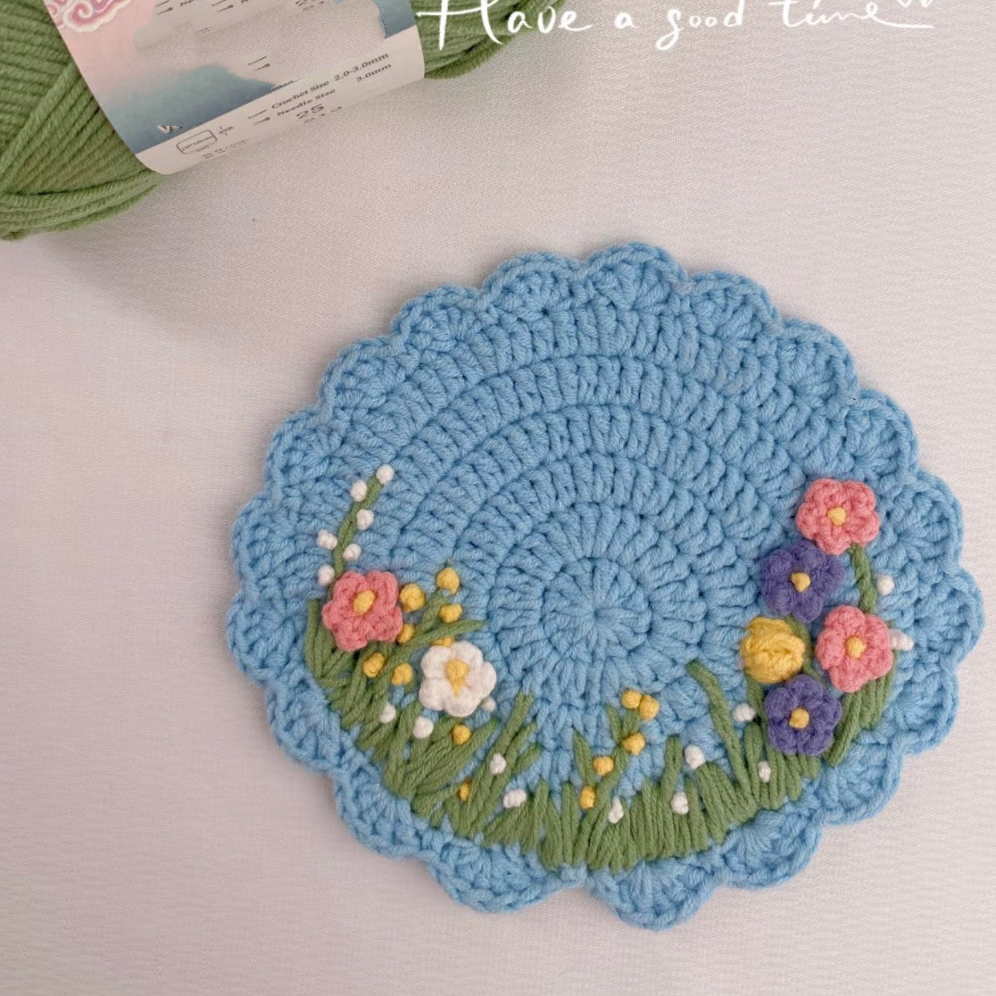 DIY craft kit for making gifts sheep, bear, duck, water coaster, hand-knitted yarn, crochet hooks