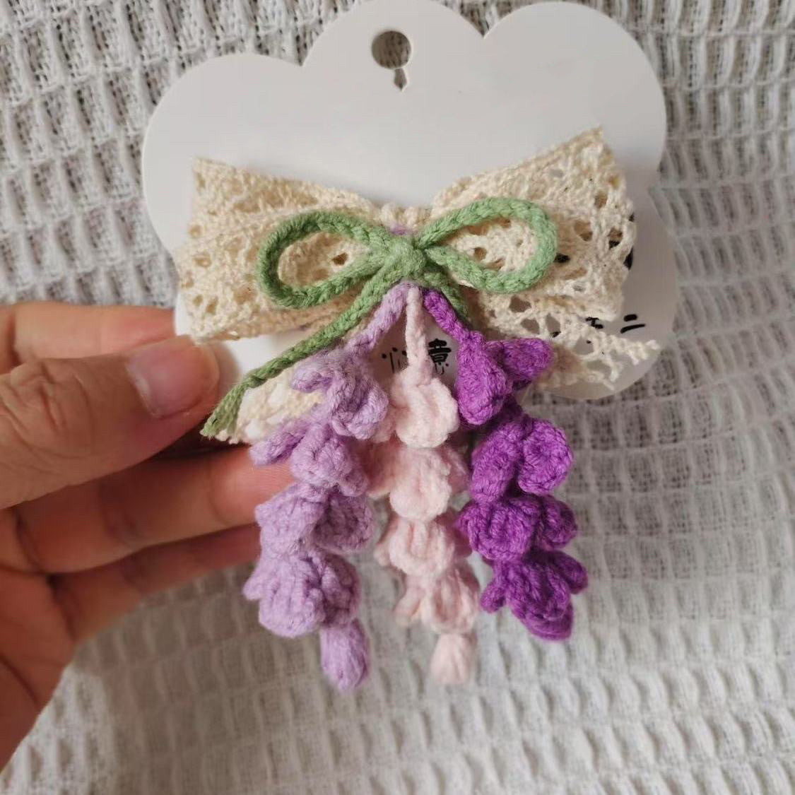 DIY Craft Kit for Hand-knitted Hair Accessories: Wisteria and Crape Myrtle Hair Ties