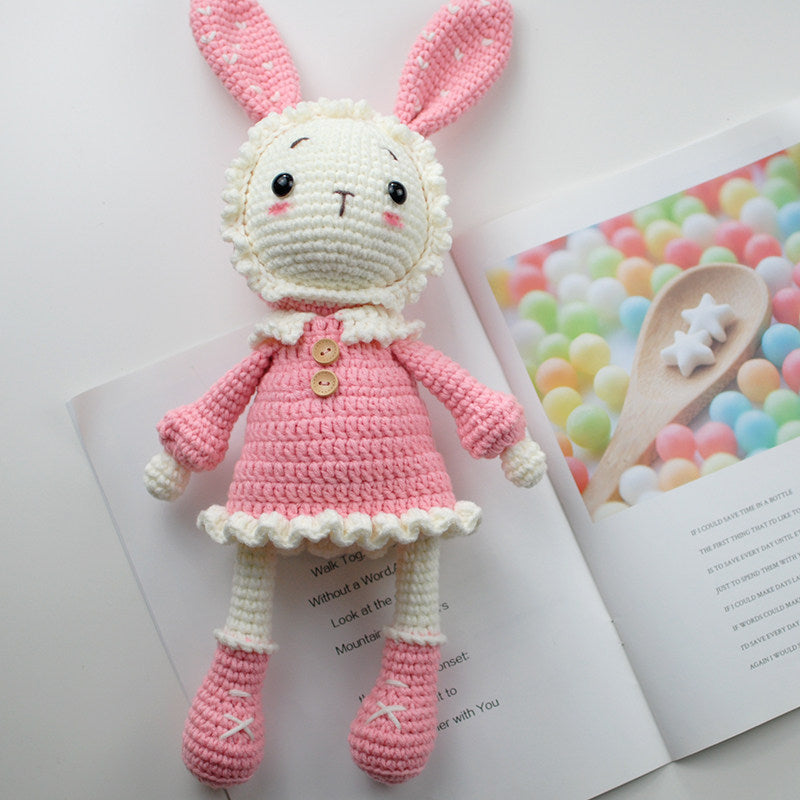 DIY Crochet Doll Kit Handmade Gift Yarn Doll Couple Rabbit for friend family