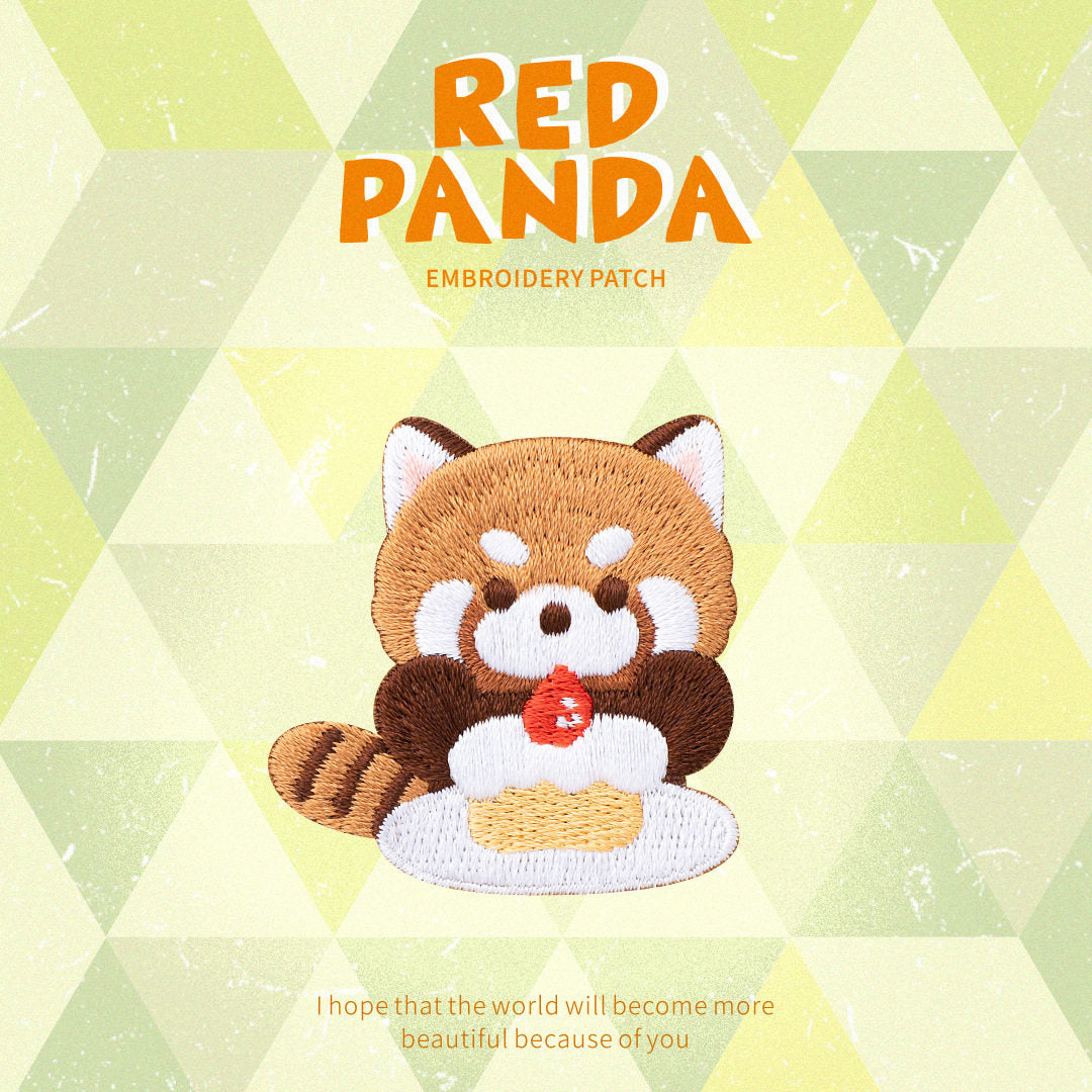 Adorable Red Panda Embroidery Patch