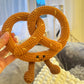 Croissant Birthday Cake Pendant Keychain DIY Yarn Crochet Kit for Friends and Best Friend Handmade Gifts