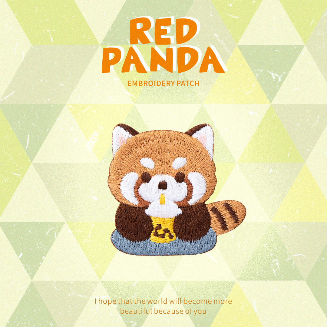 Adorable Red Panda Embroidery Patch