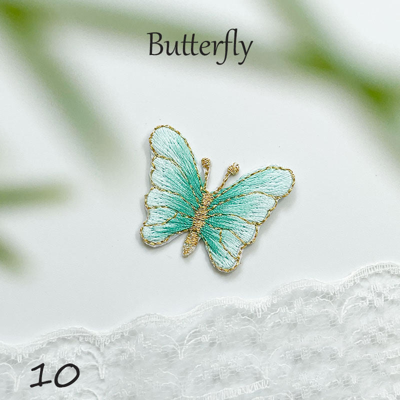 Gold-Edged Butterfly Embroidery Patch