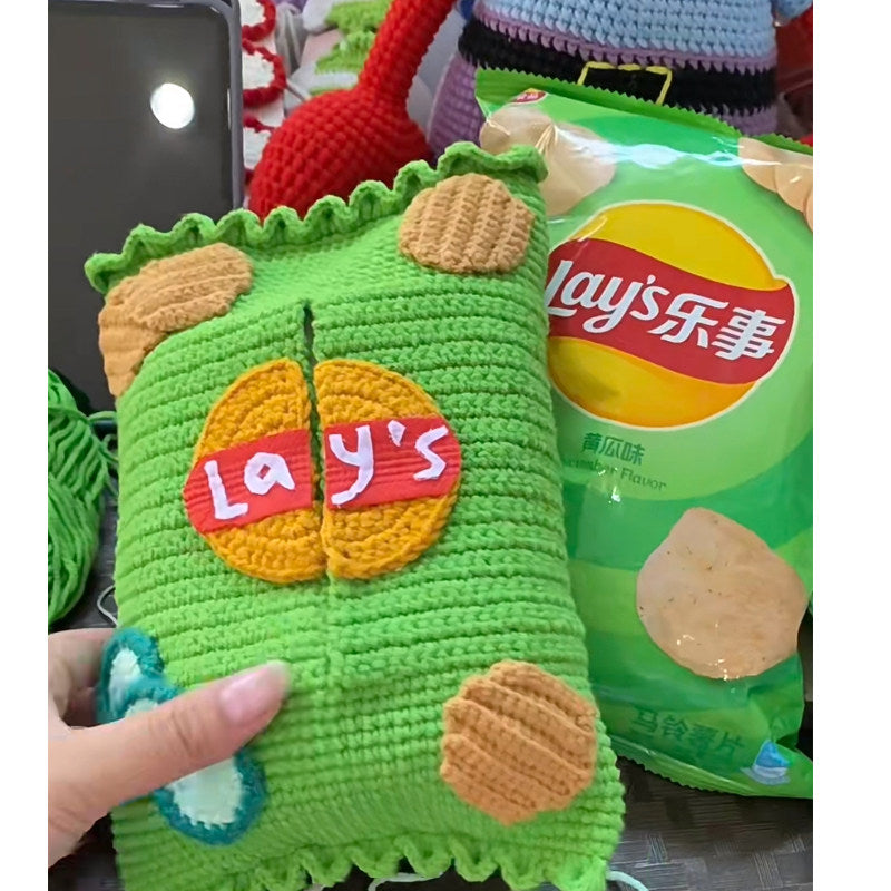 Puff Flower Strawberry Lily of the Valley Tissue Box Knitting DIY Material Kit Yarn Crochet Hook Tissue Box