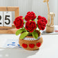 Hand-Woven Flower Bouquet DIY Kit — Featuring Miniature Potted Lotus, Sunflowers, and Handcrafted Crocheted Roses