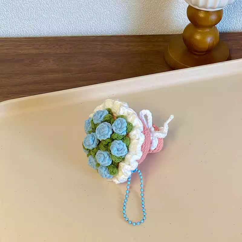 various colorful crocheted ice cream cones