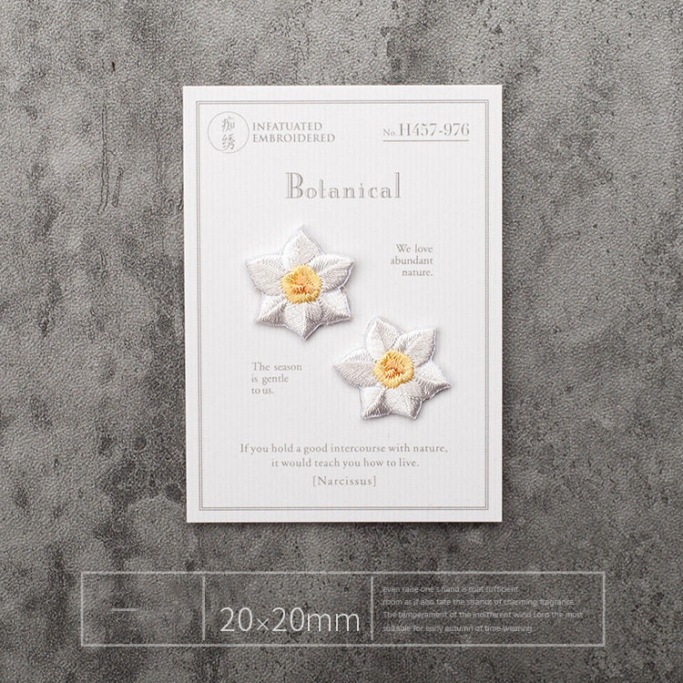 Fragrant Botanical Flower Embroidery Patch