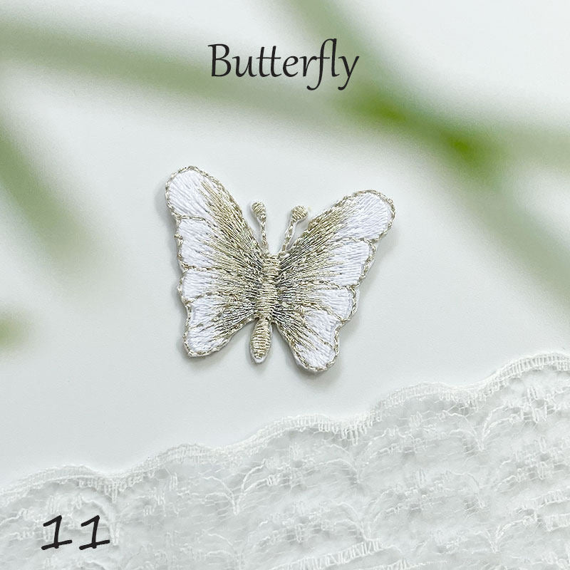 Gold-Edged Butterfly Embroidery Patch