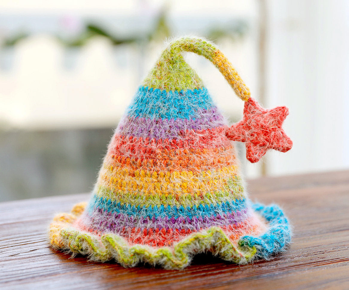 Snowflake Hand-knitted 8-strand variegated yarn DIY handmade elf hat crochet autumn and winter hand-knitted scarf